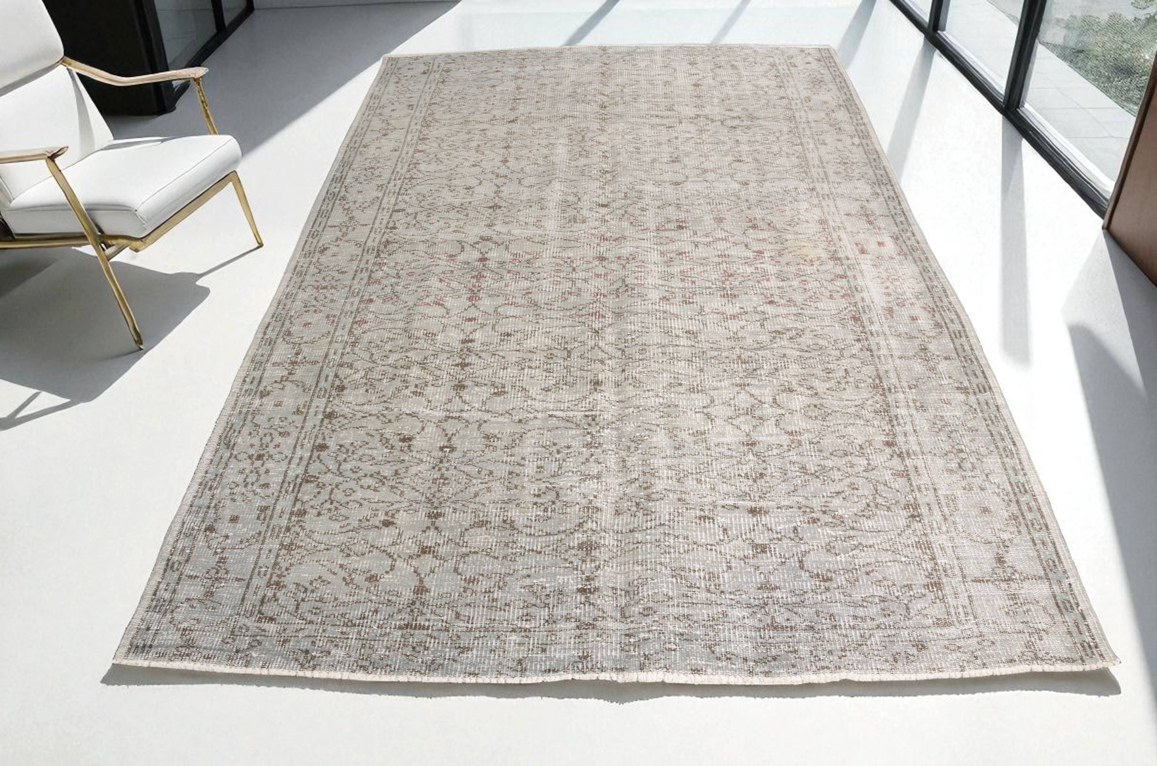 Grey Vintage Antique Wool Rug sku2384
