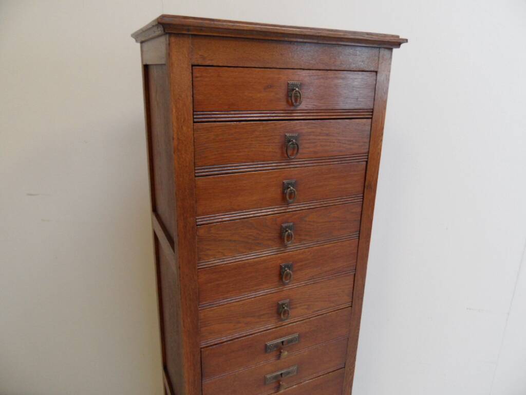 Antique oak filing cabinet