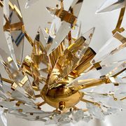Rafael Tormo 6-light chandelier in gold metal and transparent tassels