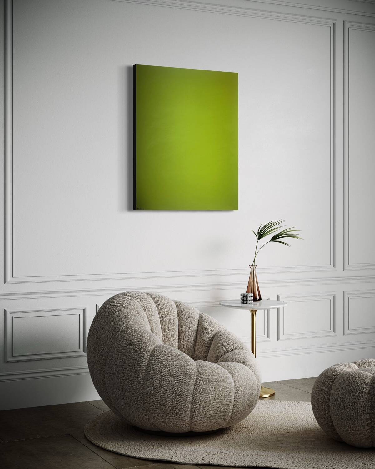 Abstract Monochrome anise green 100x81 cm
