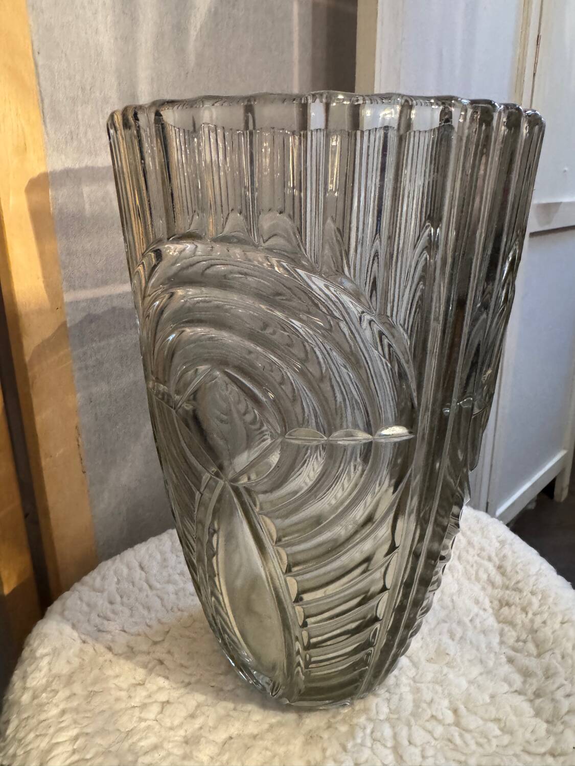 Moulded glass vase