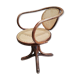 Office chair with curved wood swivel screw and Thonet cannage