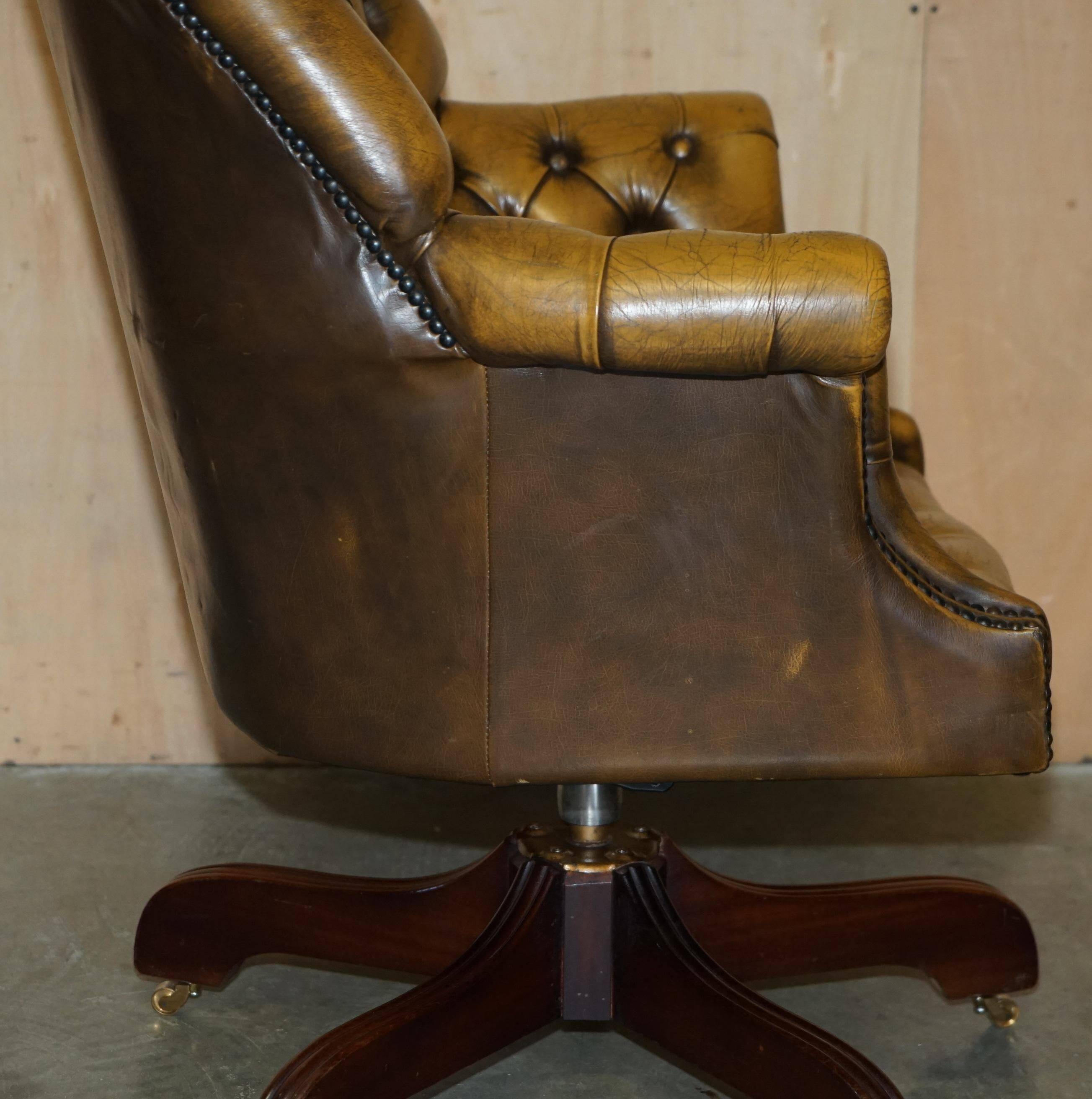 Vintage Leather Chesterfield Director's Armchair