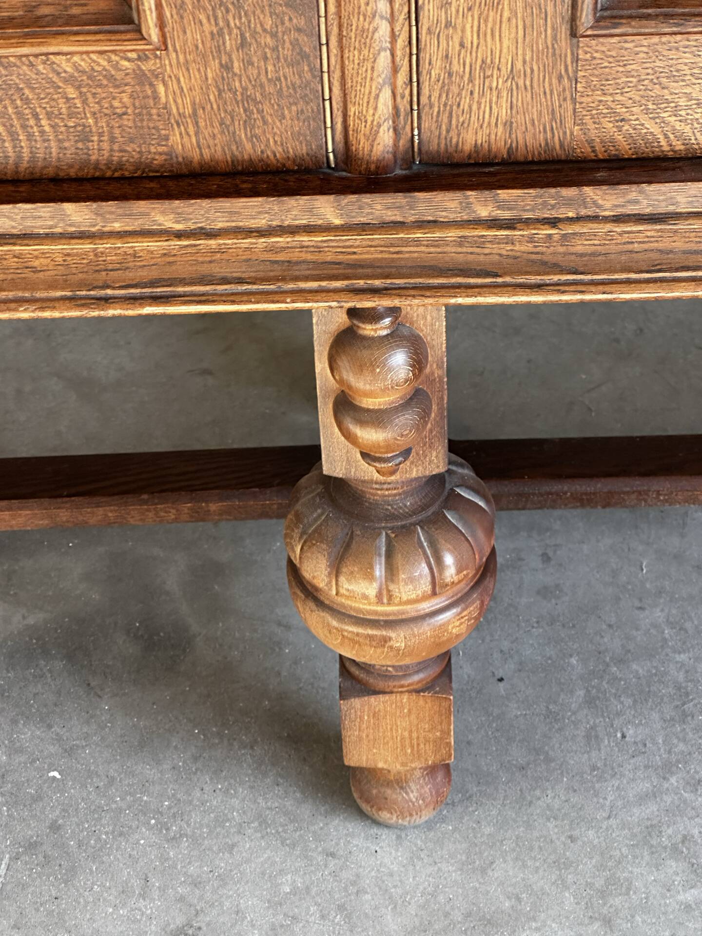 Large carved oak buffet in neo-Renaissance style, mid-20th century.