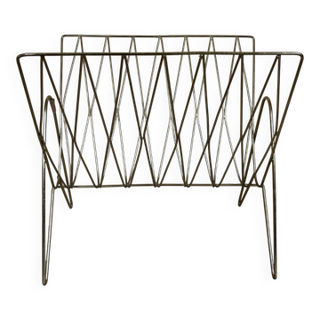 Vintage gold metal magazine rack