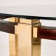 Restored dining table in mahogany and brass.