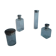 Lot of 4 glass toilet bottles, silver metal caps