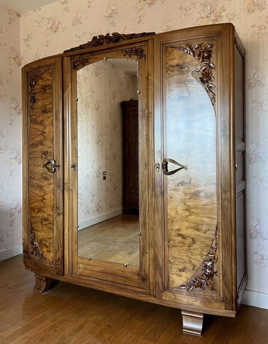 Walnut wardrobe art deco period