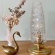 Vintage tulip table lamp in molded glass