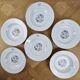 6 deep plates made of Limoges porcelain with a paradise bird design.