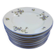 8 MEHUN porcelain dessert plates with barbel decoration