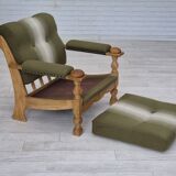 1970s, Danish armchair, original condition, wool, solid oak wood.