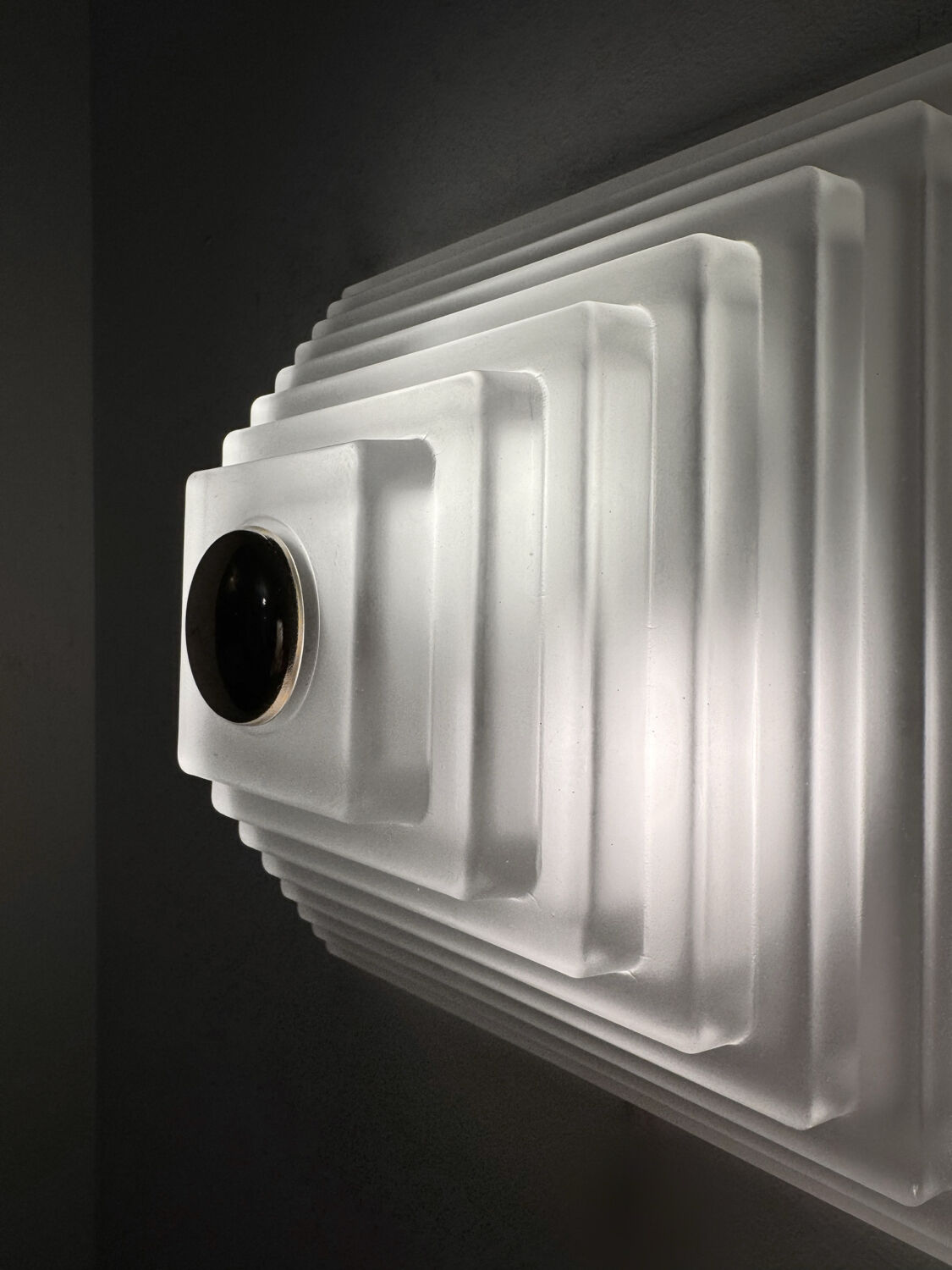 Pyramid glass ceiling light Limburg 1980s