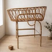 Vintage rattan cradle