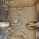 Pair of ouefs sconces in opaline and vintage chromed metal