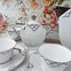 Service à café Art Déco en porcelaine blanche décor argenté