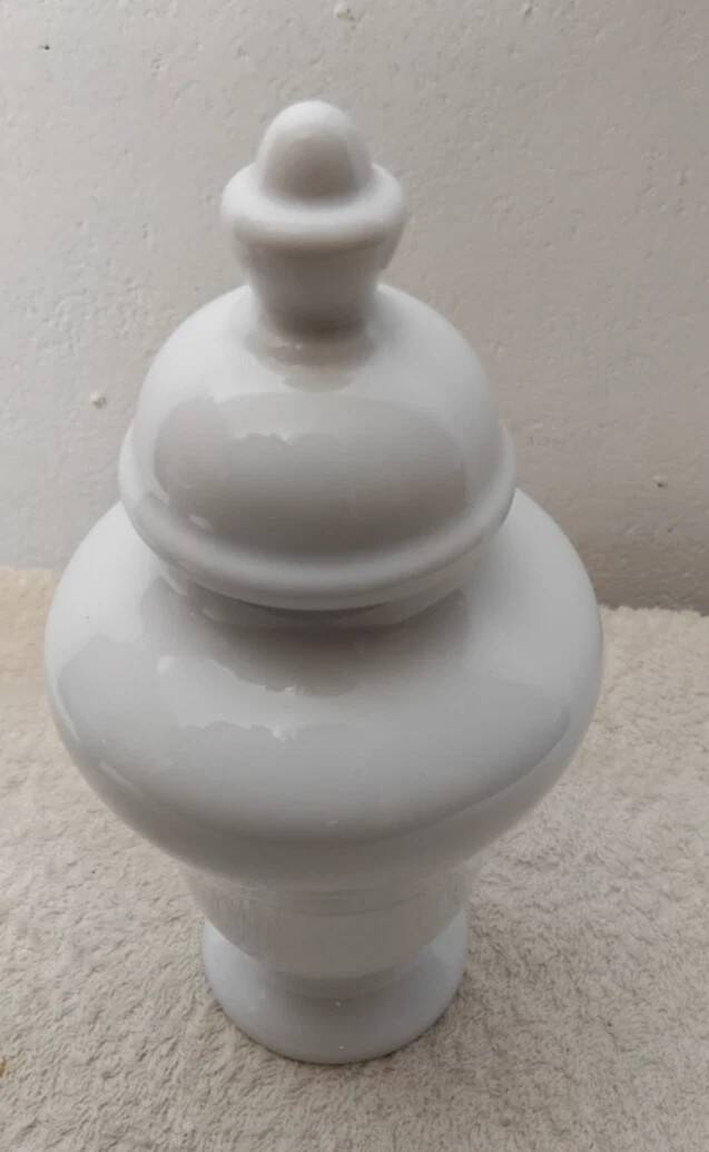 Pair of Covered Vases in Limoges Porcelain, France