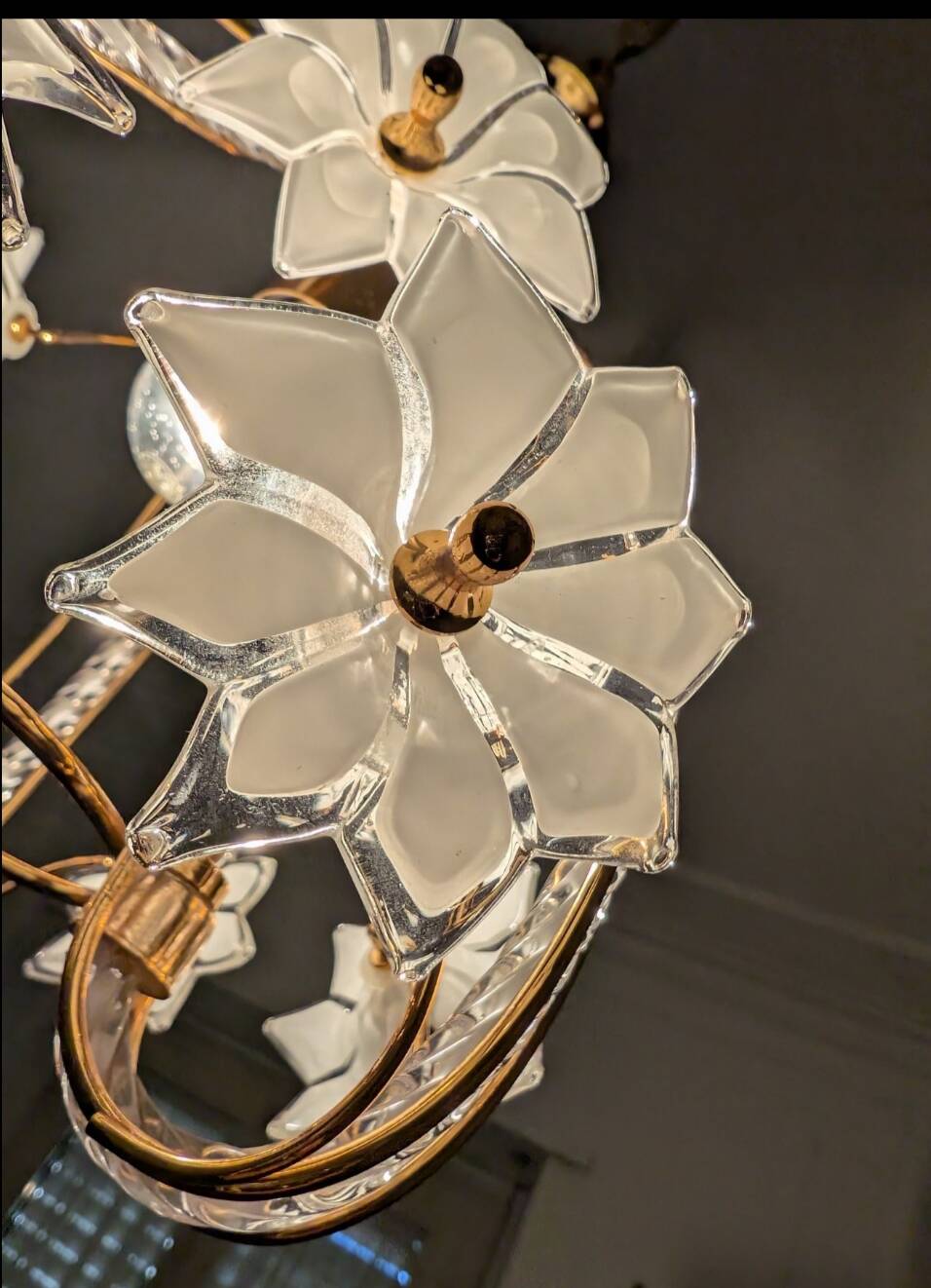 Lampadario vintage in vetro di Murano – "Bocciolo di Fiore" - Altezza