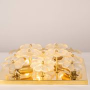 Magnificent small wall lamp/ceiling fixture in glass in the shape of a flower E. Palme, Germany.