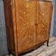 Curved Louis XV style armoire with floral marquetry, 20th century period.