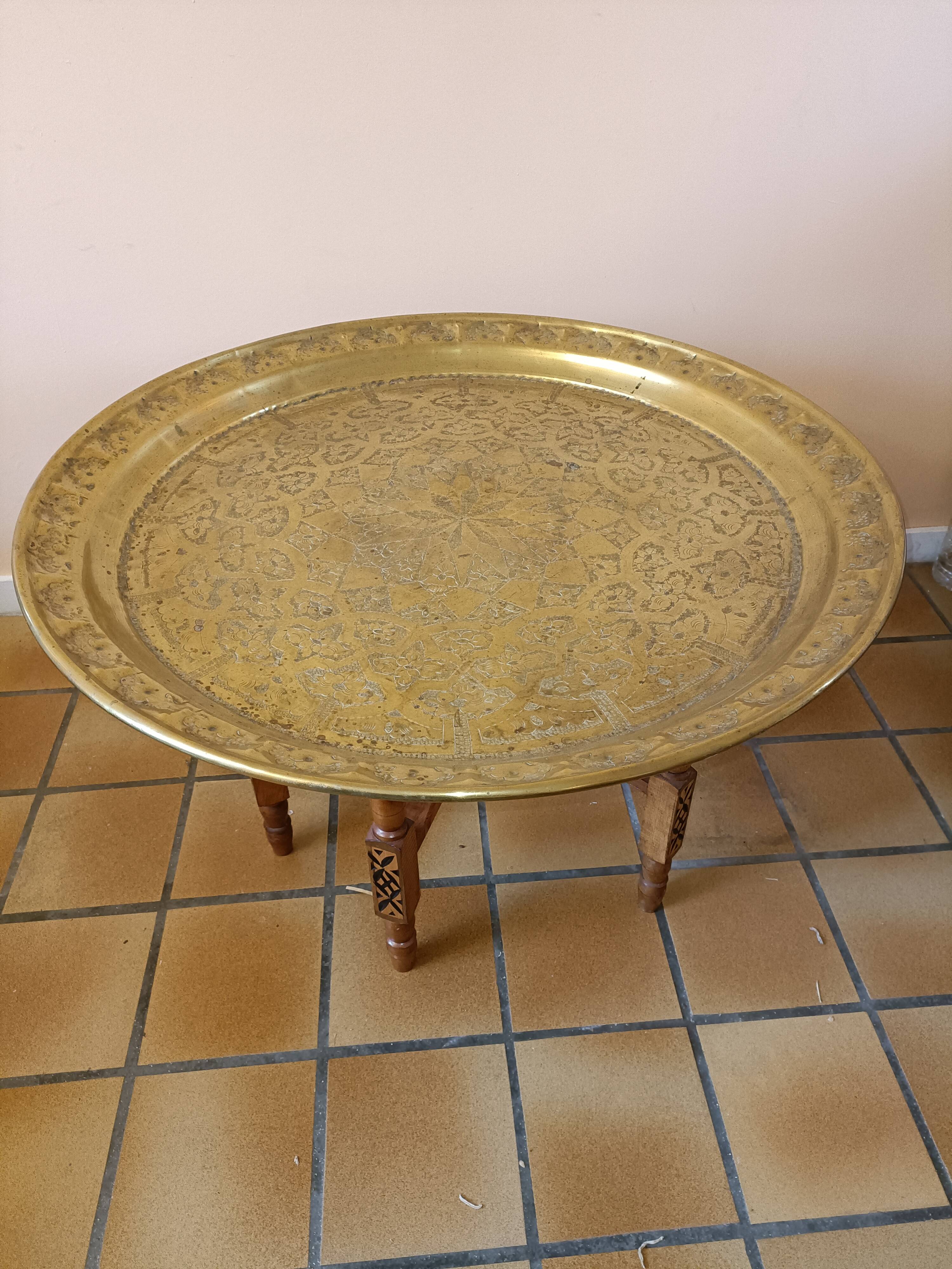 Copper top coffee table morocco