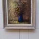 Bouquet de fleurs expressionniste dans un vase bleu vers 1960; 1970