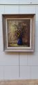 Bouquet de fleurs expressionniste dans un vase bleu vers 1960; 1970
