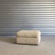 Pouf / Ottoman - Large pouf in textured beige fabric