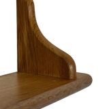 Vintage oak wall shelf book shelf 1970s wood minimalist design