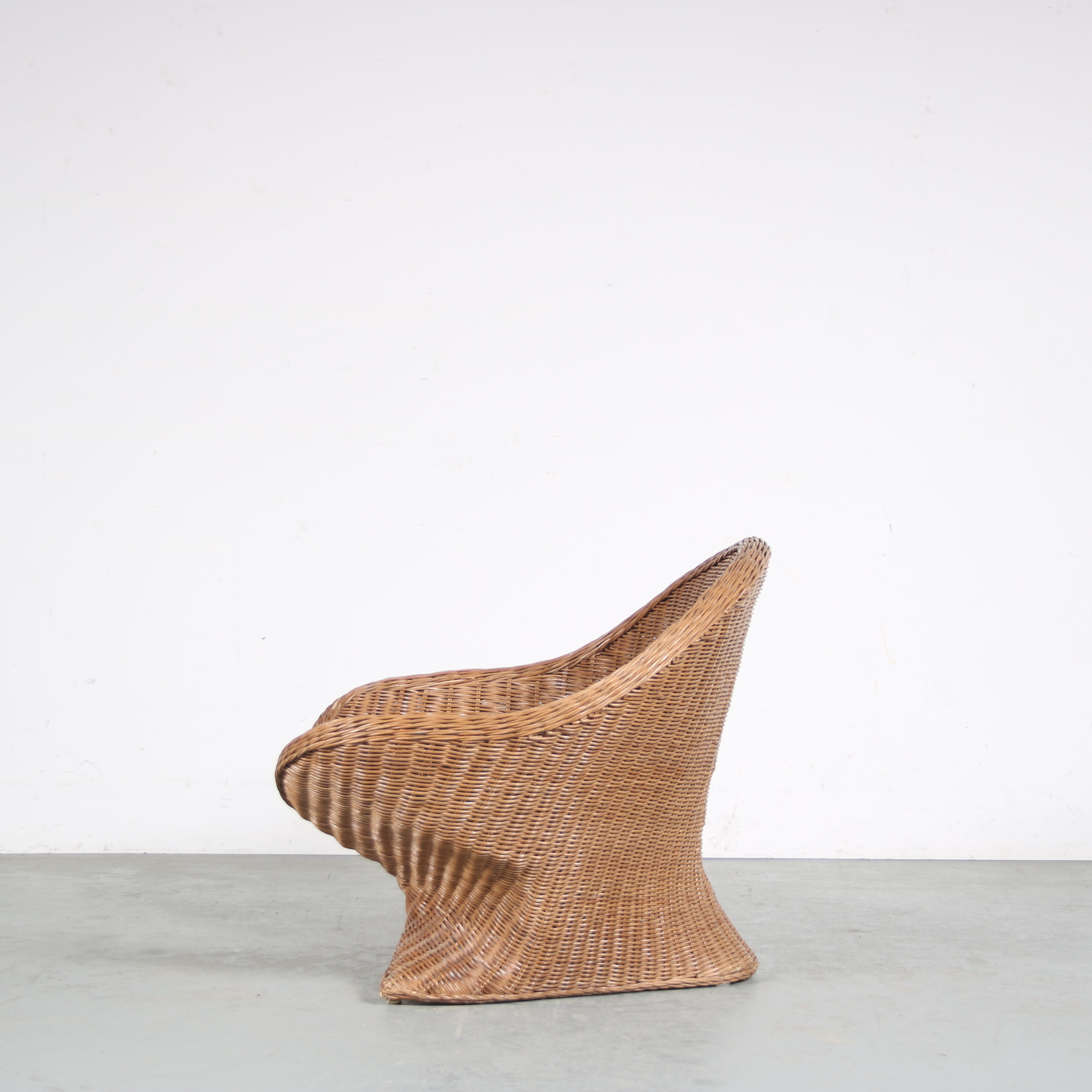 1970s Wicker Lotus chair from the Netherlands