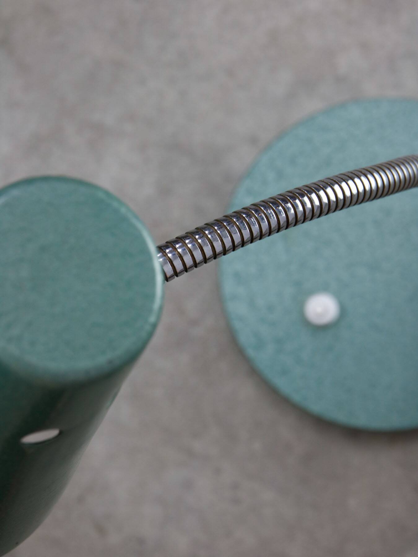 Mid-Century Italian Table Lamp in Blue Metal