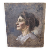 Portrait oil on cardboard