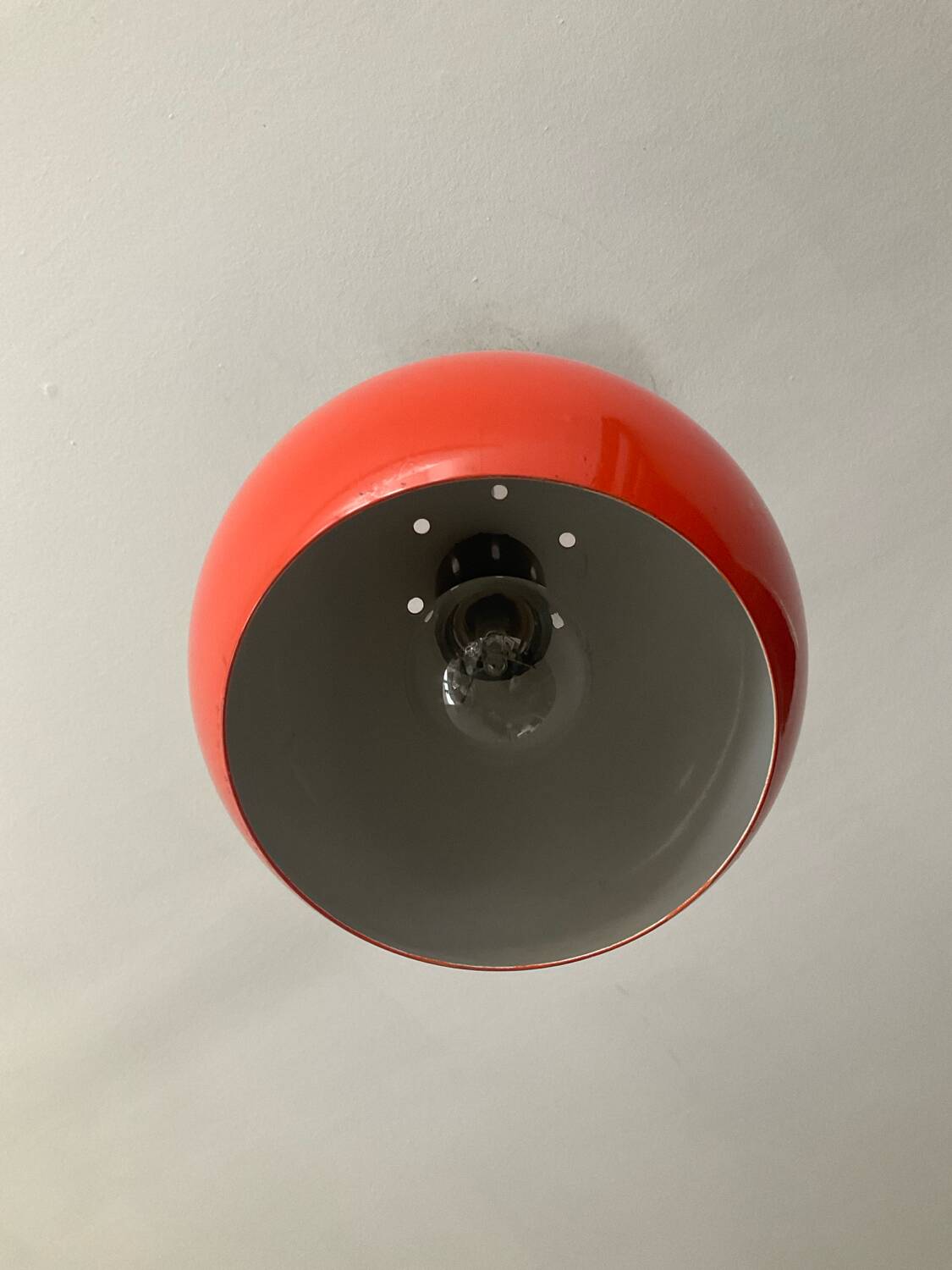 Space Age orange metal pendant light