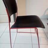 Stackable chair brand Howe, model 40/4, red lacquer base