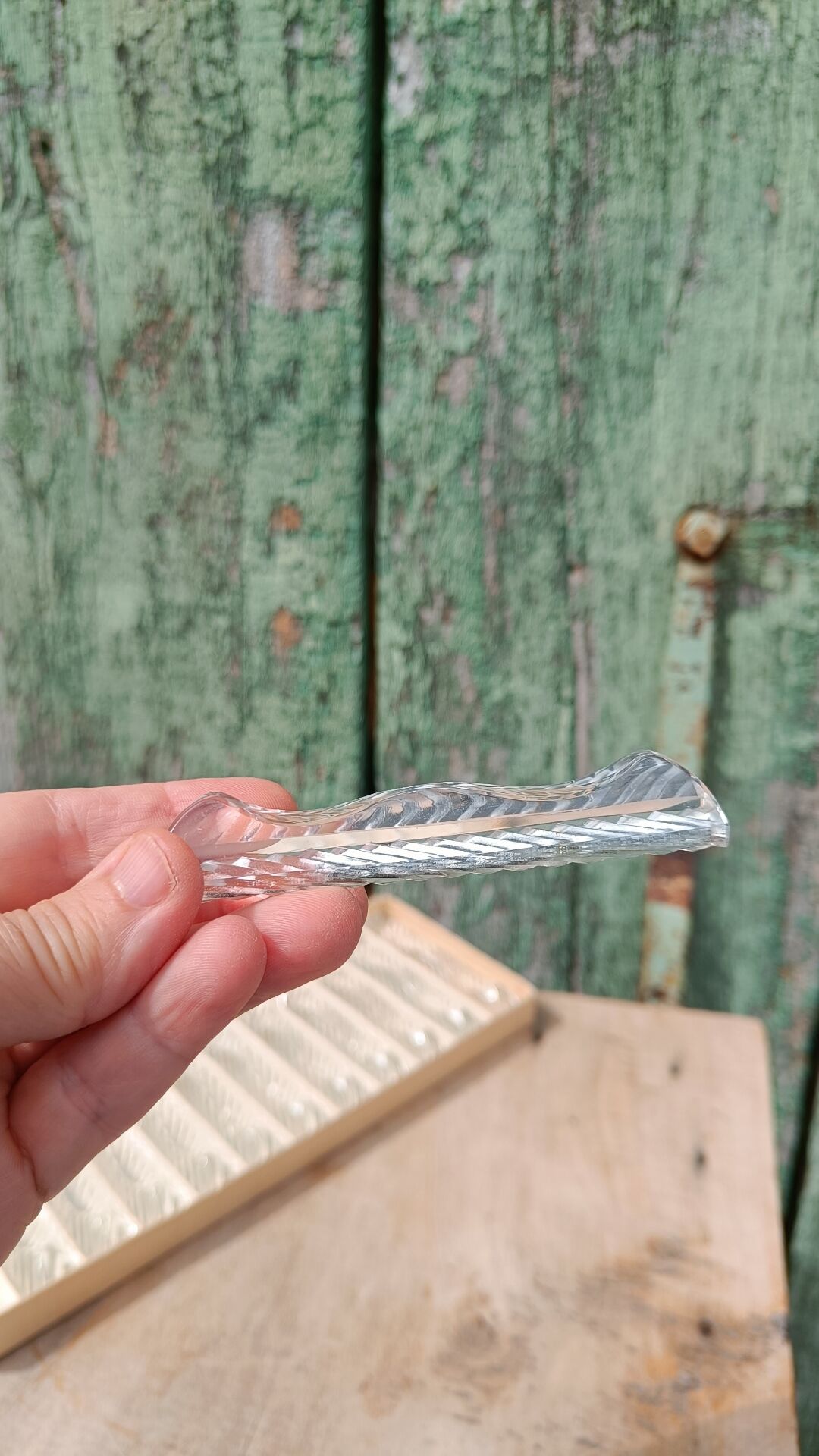 Lot de 12 porte-couteaux doubles vintage en cristal avec boîte