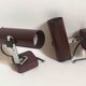 Pair of 70s dark brown adjustable wall lights