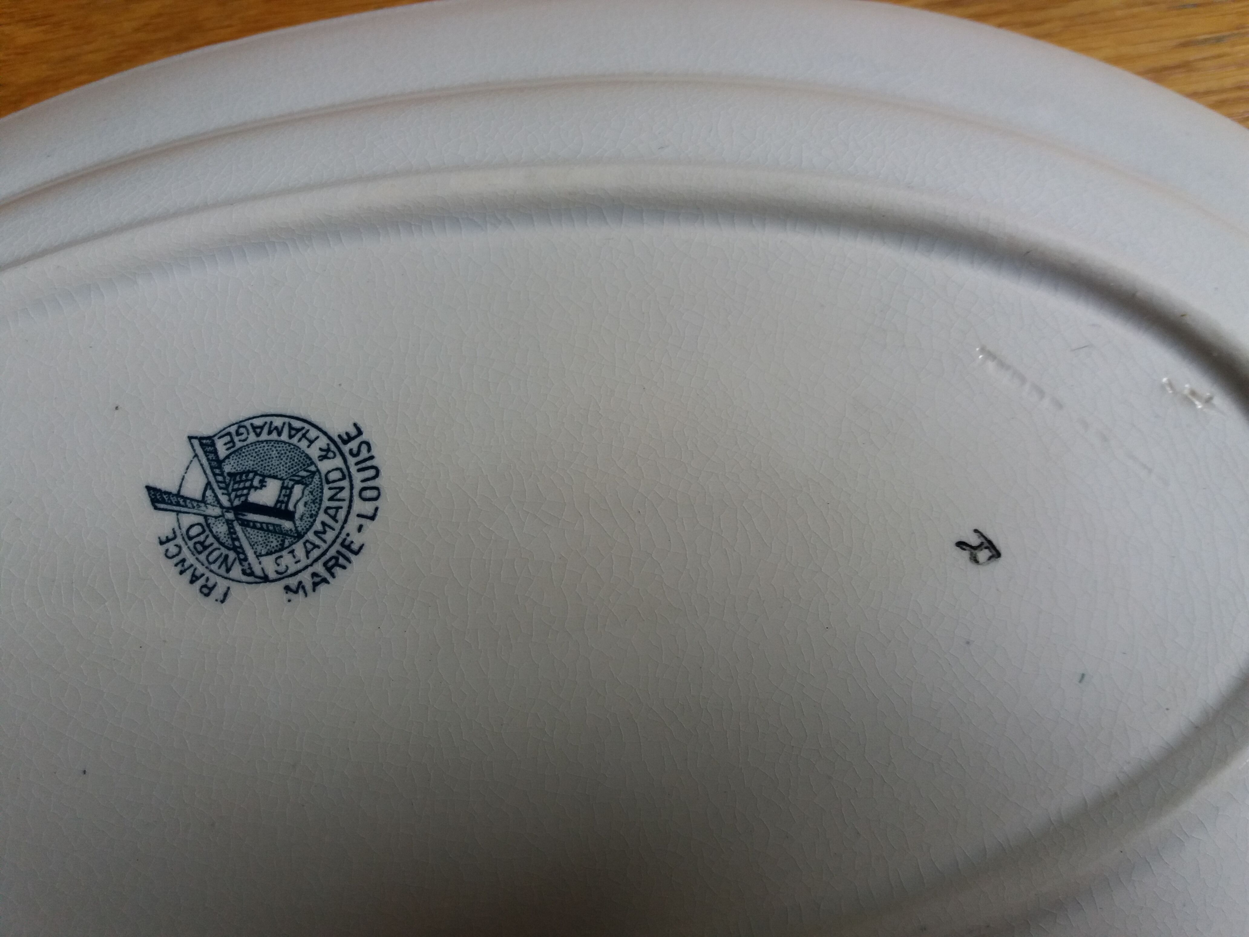 Oval dish Terre de Fer Saint Amand and Hamage model Marie-Louise