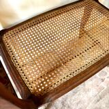 Dark wood and cane bench