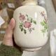 Cracked earthenware vase – Floral rose decoration – Transferware style