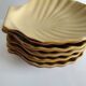 Set of 5 vintage beige ceramic scallop shells