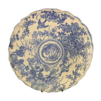 Assiette chinoise en porcelaine inspiré de la famille bleue, fin xixème début xxème siècle