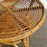 Rattan bamboo Italian table, 1950s