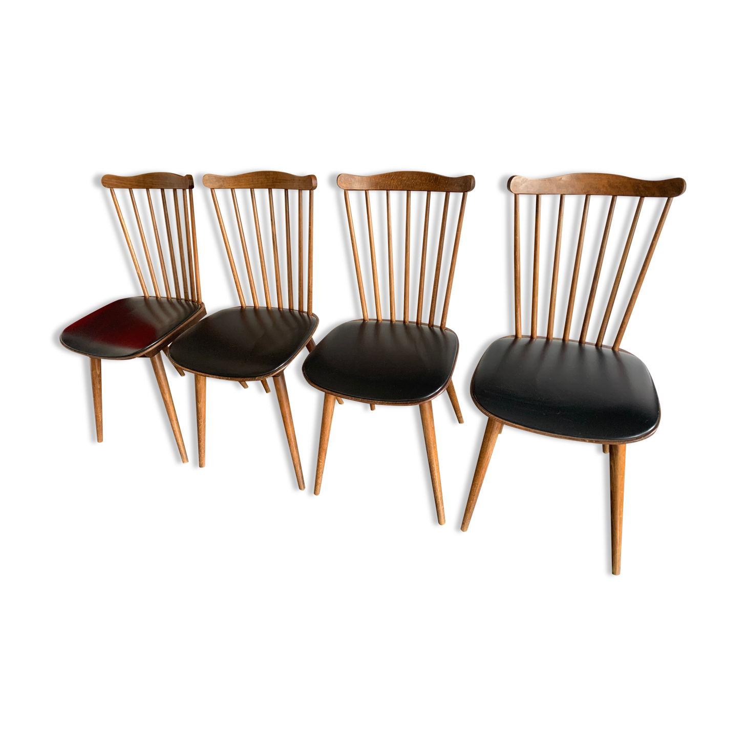 Série de 4 chaises Baumann Menuet, vintage, des années 1970