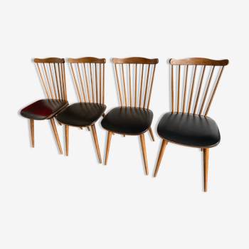 Série de 4 chaises Baumann Menuet, vintage, des années 1970
