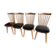 Série de 4 chaises Baumann Menuet, vintage, des années 1970