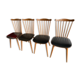 Series of 4 Baumann Menuet chairs, vintage, from the 1970s