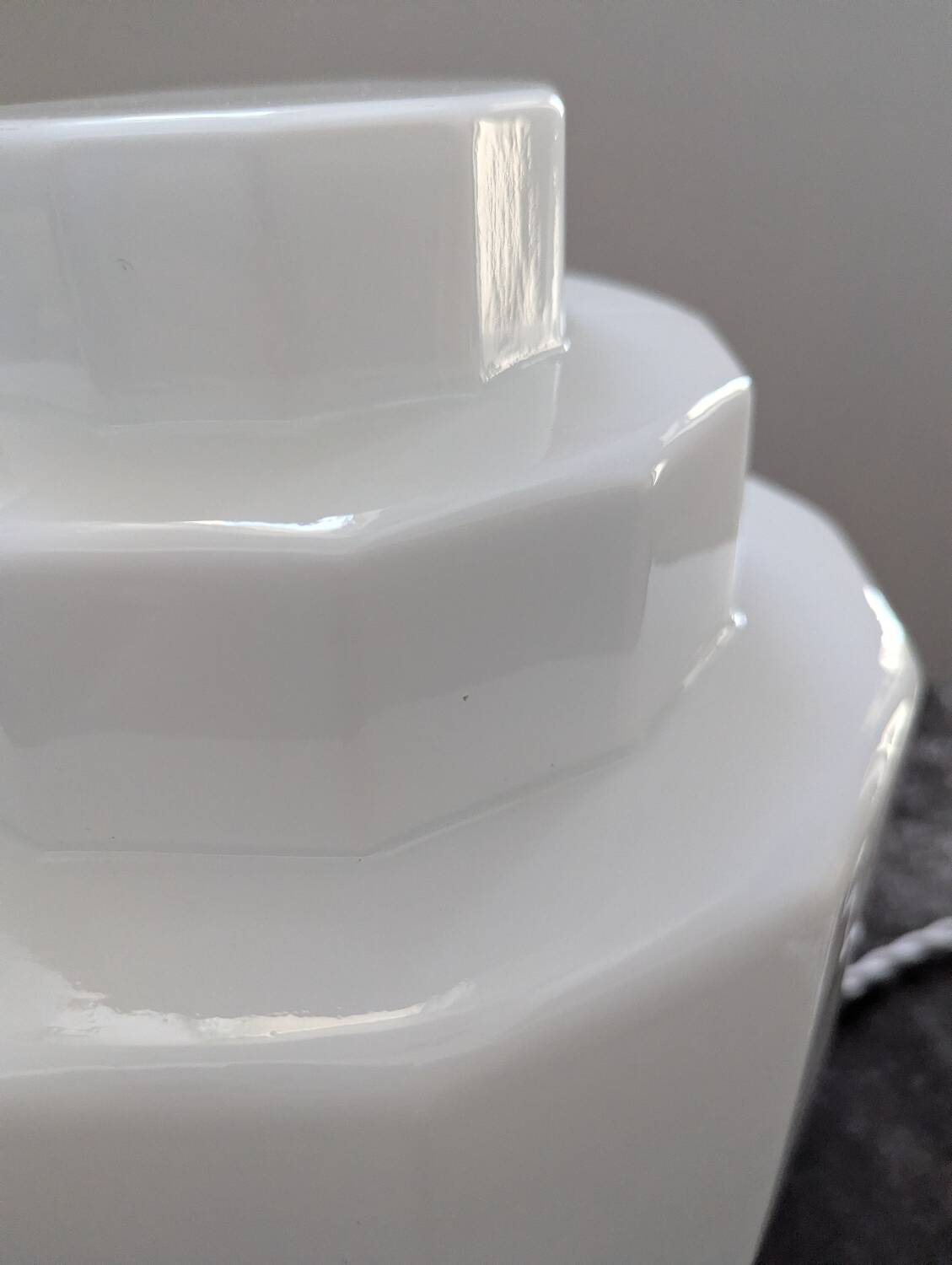 Vintage Skyscraper ceiling light, opaline glass table lamp, Bauhaus.