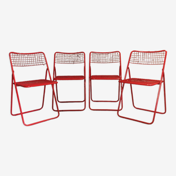 Suite de 4 chaises pliantes Ted Net par Niels Gammelgaard pour Ikea