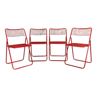 Suite of 4 folding chairs Ted Net by Niels Gammelgaard for Ikea