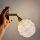 Vintage globe wall lamp in white clichy glass